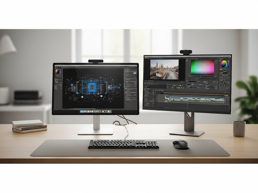 Workstation profesional con doble monitor